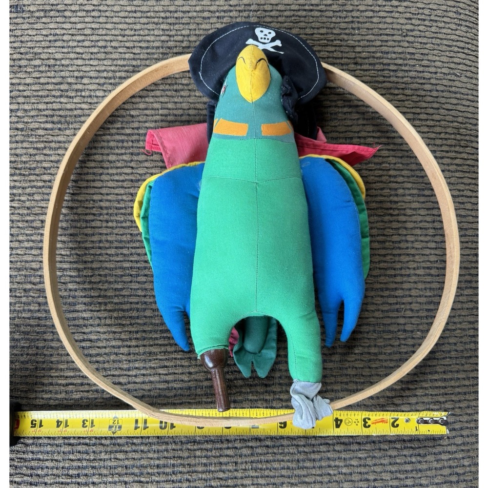 15" Hanging Parrot Plush Toy Stuffed Animal - Pirate - Picture 9 of 9